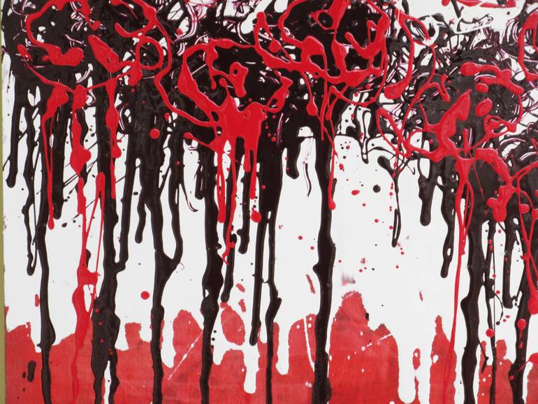 Original Abstract Expressionism Floral Painting by Shaul Baz