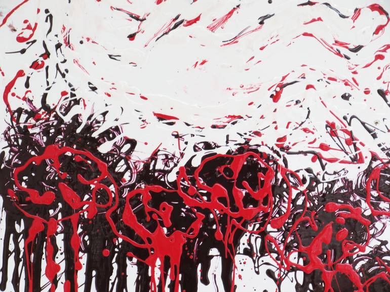 Original Abstract Expressionism Floral Painting by Shaul Baz