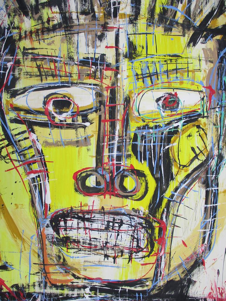 Original Abstract Expressionism Portrait Painting by V Lishko