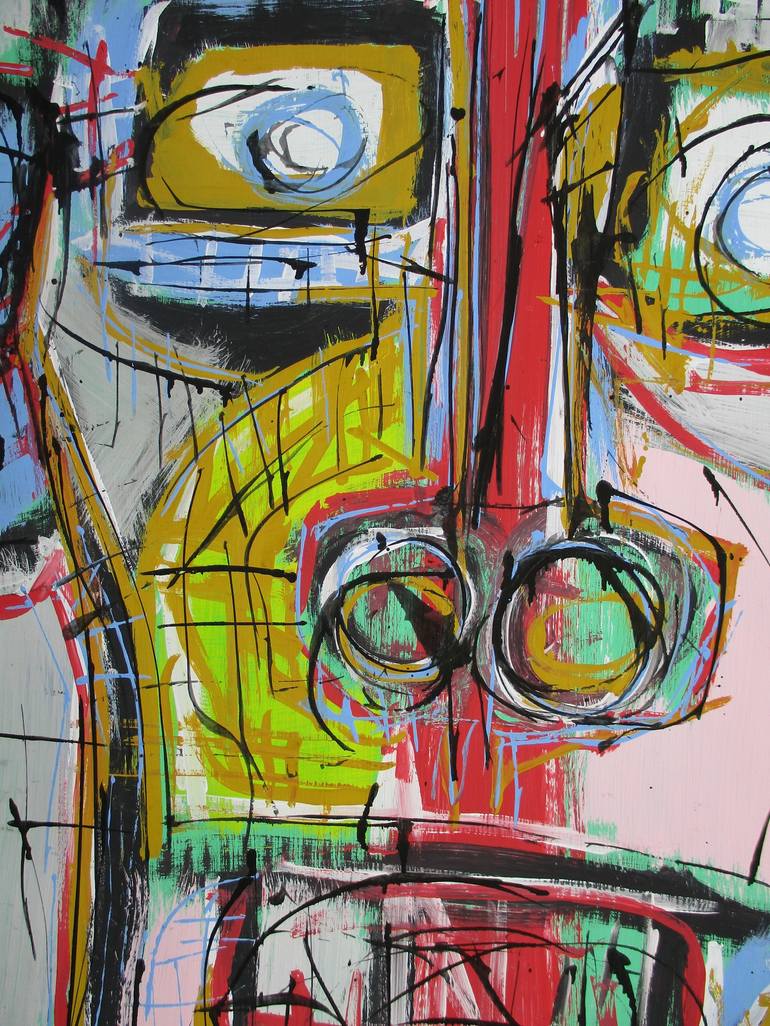 Original Abstract Expressionism Portrait Painting by V Lishko