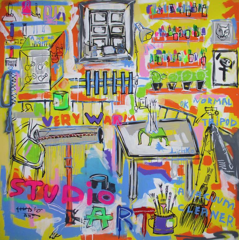 Original Abstract Expressionism Abstract Painting by V Lishko