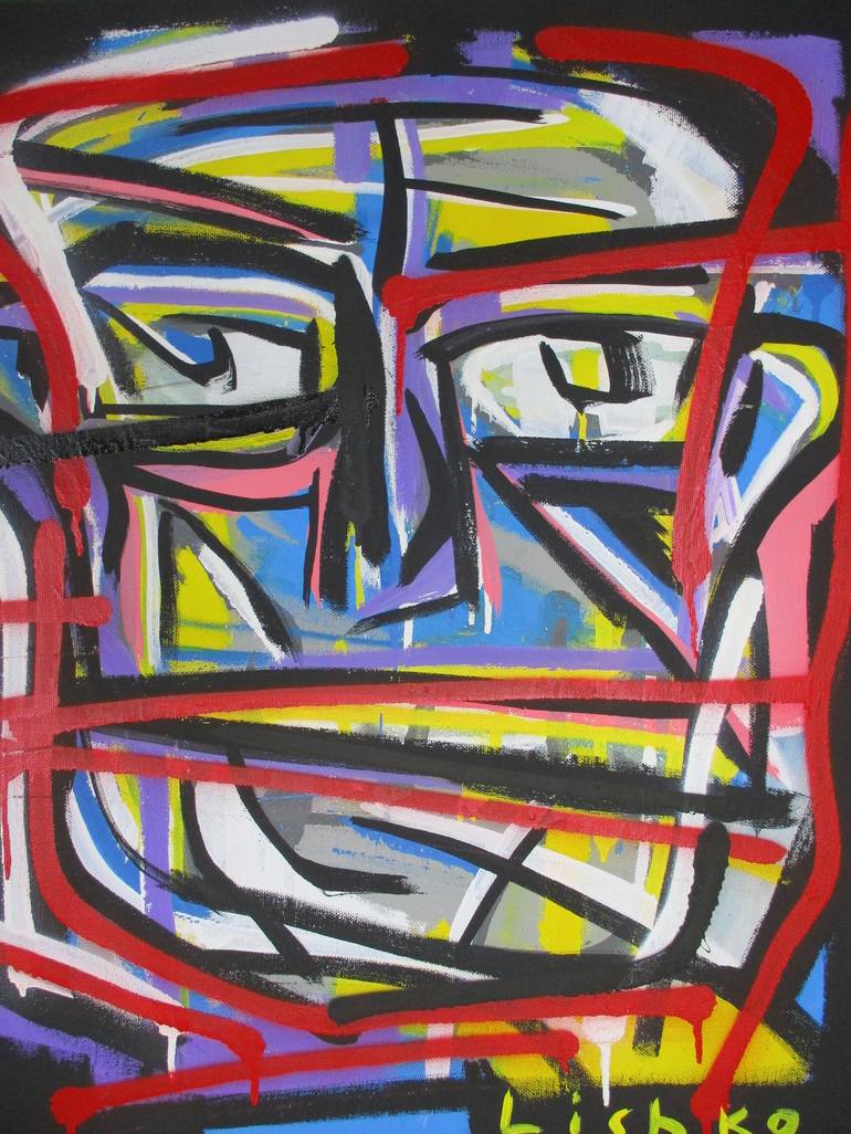 Original Abstract Expressionism People Painting by V Lishko