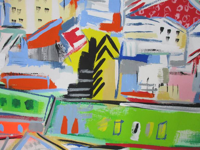 Original Abstract Expressionism Architecture Painting by V Lishko