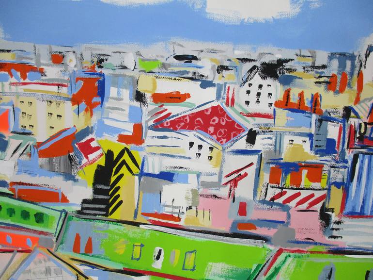 Original Abstract Expressionism Architecture Painting by V Lishko