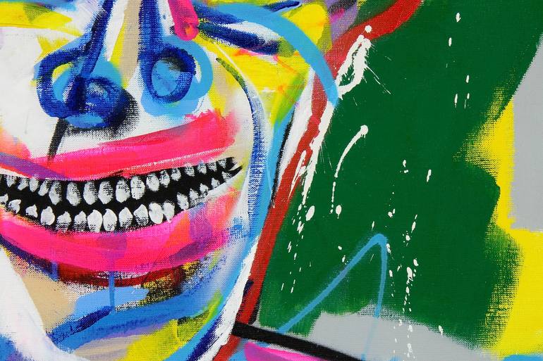 Original Abstract Expressionism Portrait Painting by V Lishko