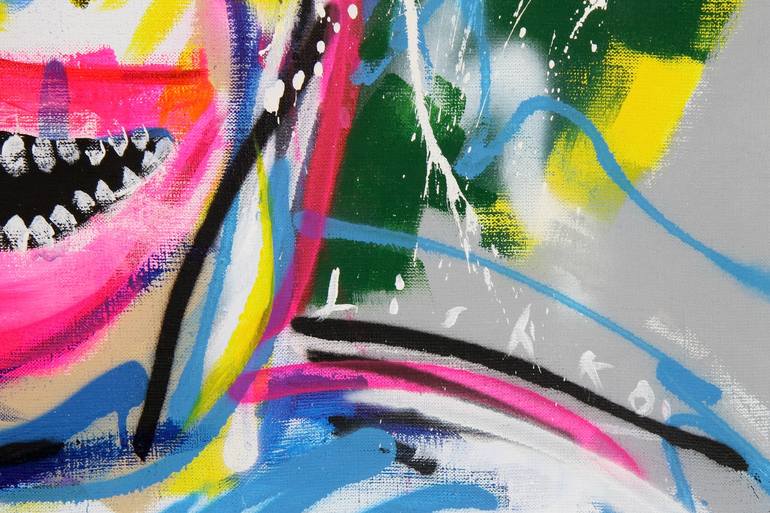 Original Abstract Expressionism Portrait Painting by V Lishko
