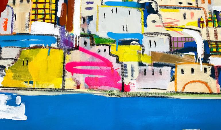 Original Abstract Cities Painting by V Lishko