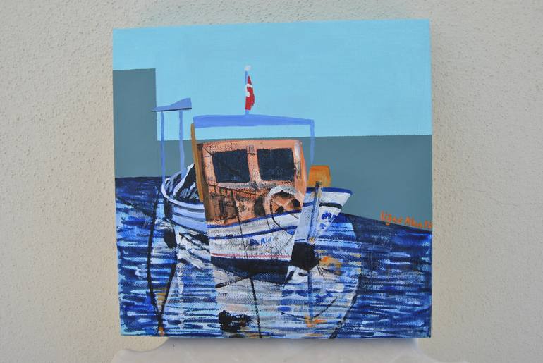 Original Fine Art Boat Painting by ugur akın