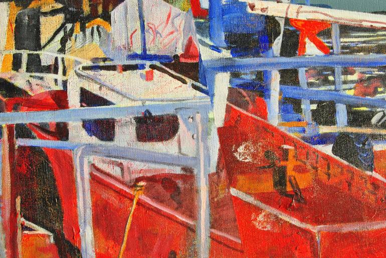 Original Fine Art Boat Painting by ugur akın