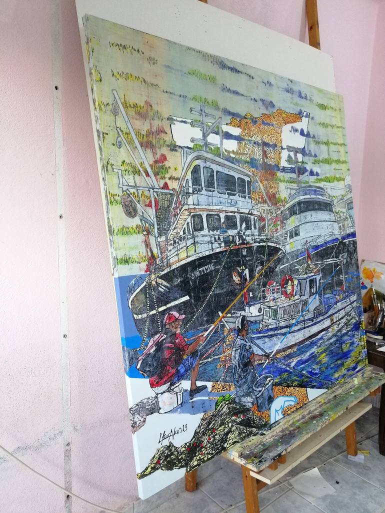 Original Boat Painting by ugur akın