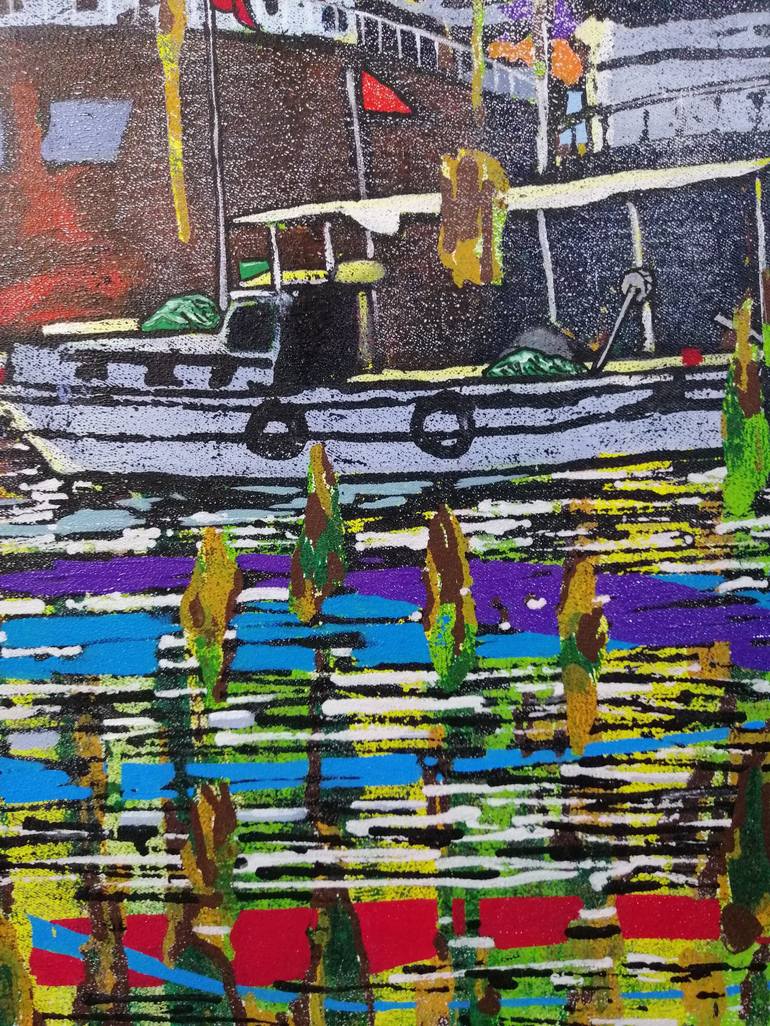 Original Fine Art Boat Painting by Ugur Akın