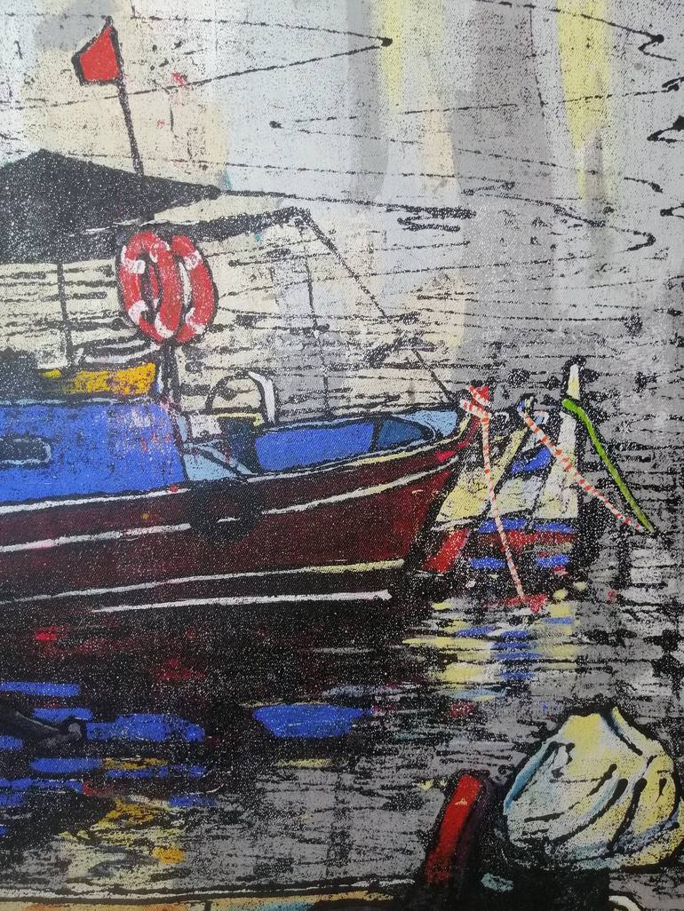 Original Fine Art Boat Painting by ugur akın