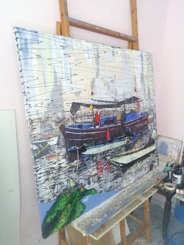 Original Boat Painting by ugur akın