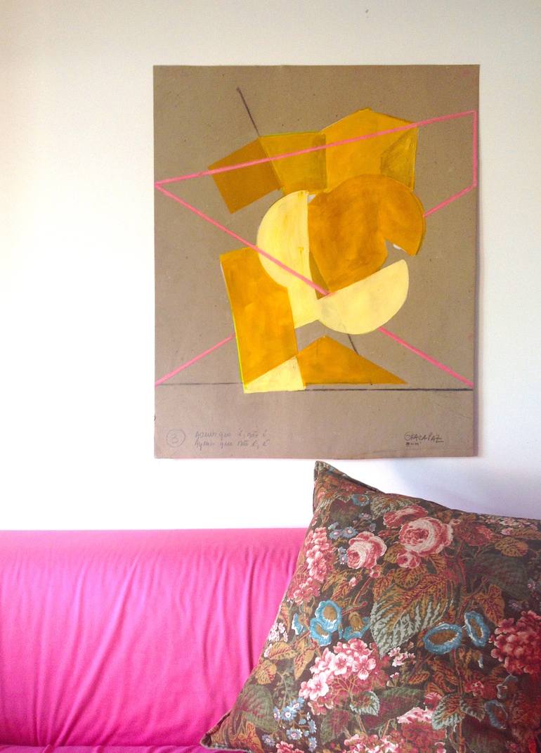 Original Abstract Geometric Painting by Graça Paz
