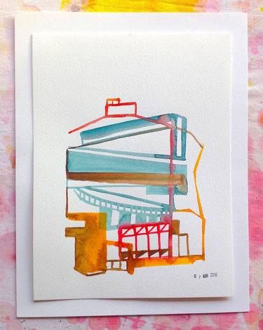 Small watercolor,abstract and architecture studies. N. 4 thumb