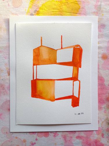 Small watercolor,abstract and architecture studies. N. 6 thumb