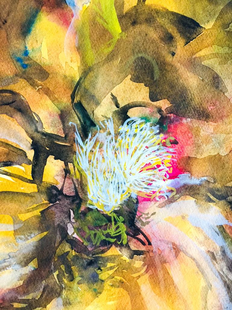 Original Abstract Floral Painting by Graça Paz