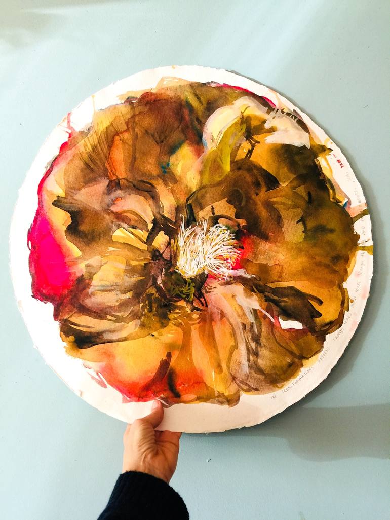 Original Abstract Floral Painting by Graça Paz