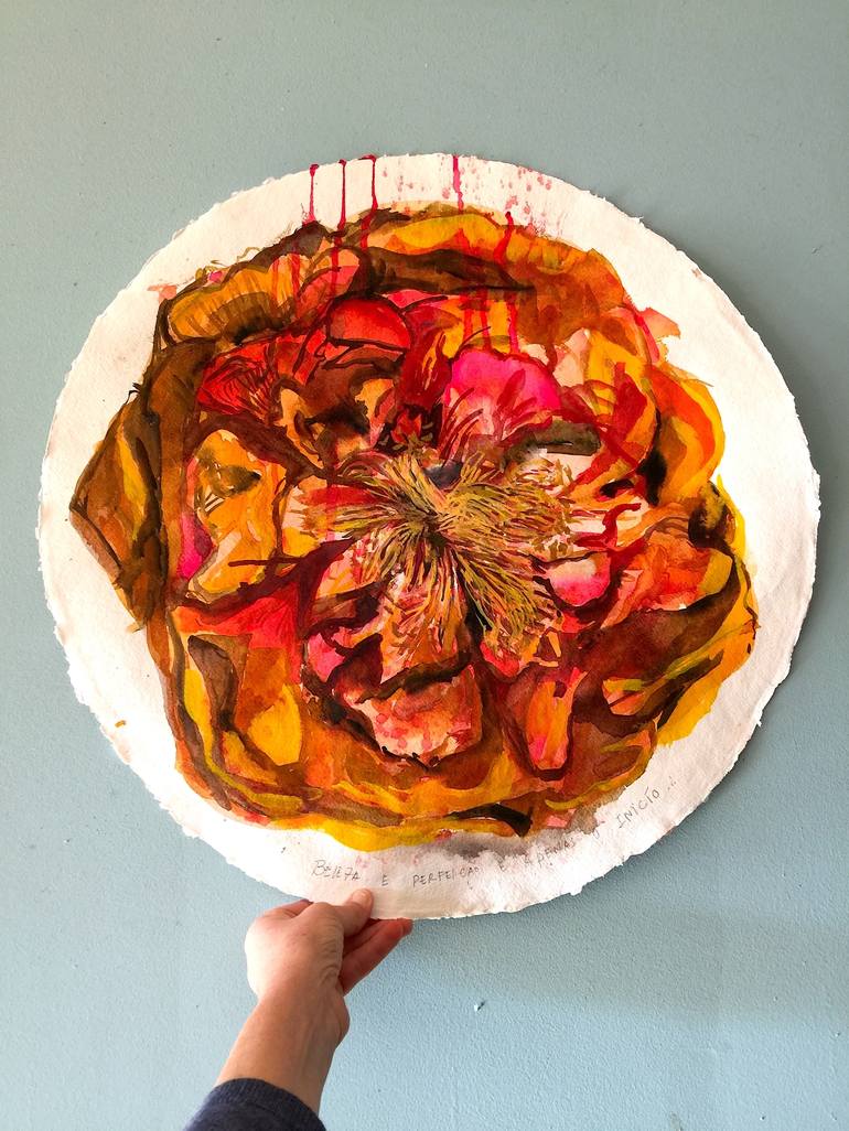 Original Abstract Floral Painting by Graça Paz