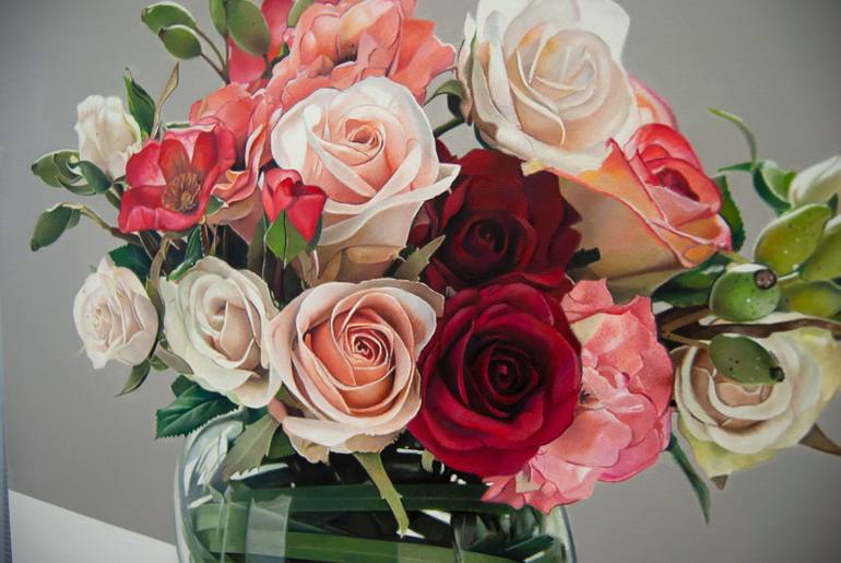 Original Minimalism Floral Painting by Valeri Tsvetkov