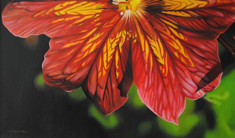 Original Modernism Floral Painting by Valeri Tsvetkov