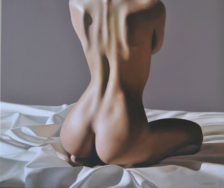 Original Photorealism Nude Painting by Valeri Tsvetkov