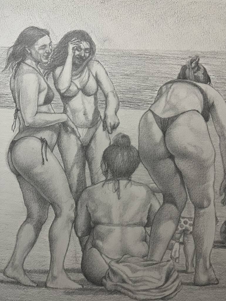 Original Figurative People Drawing by Hernan Miranda