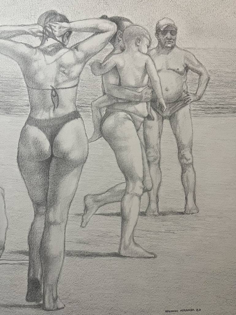 Original Figurative People Drawing by Hernan Miranda