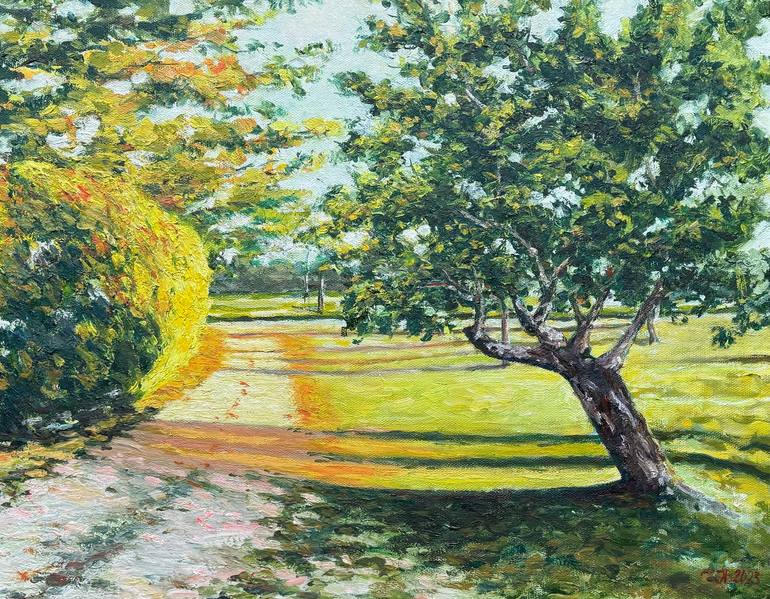 Original Landscape Painting by Jordan Balkansky | Impressionism Art on Canvas | Across from the Farm