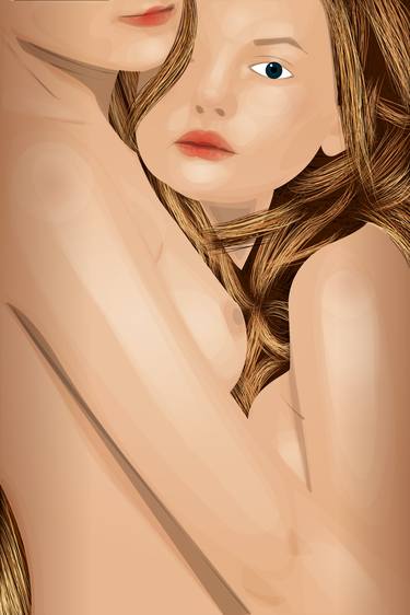 Print of Portraiture Nude Mixed Media by Aetiene de Maarais Piers