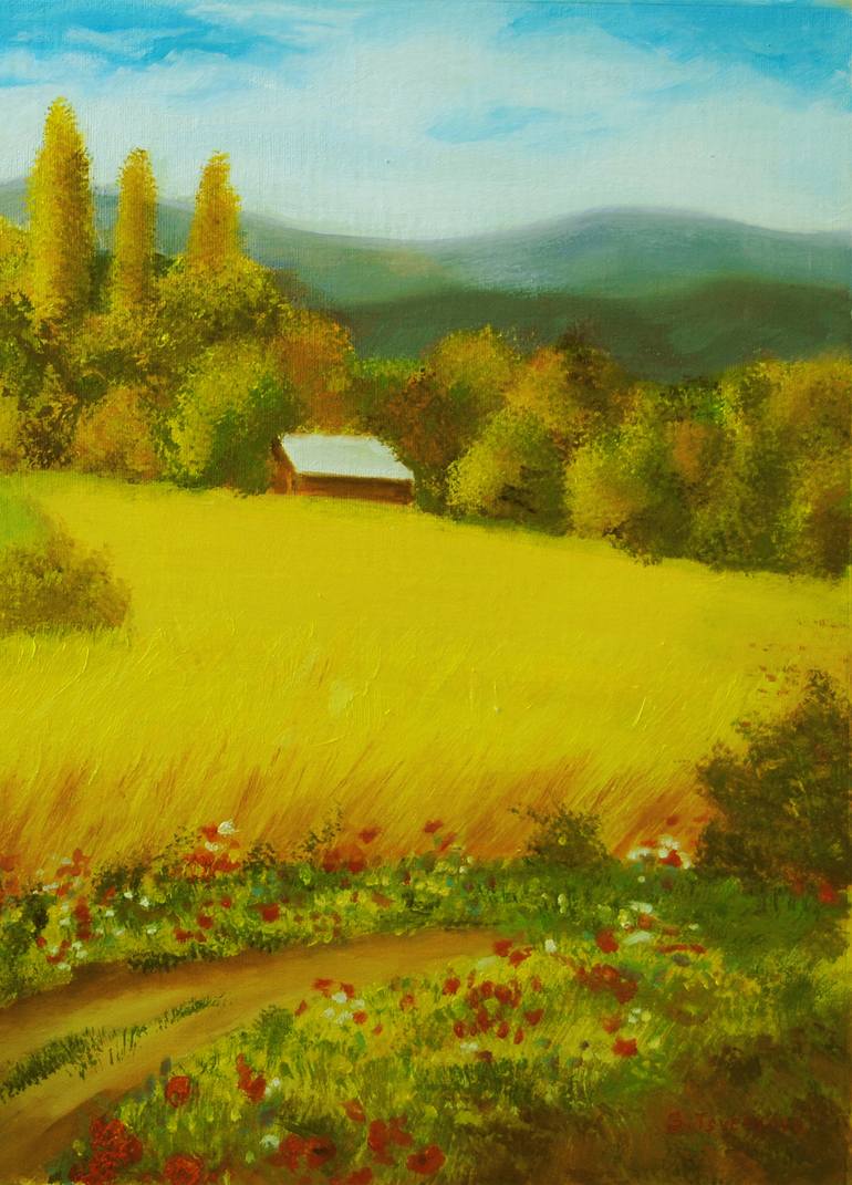 Original Abstract Landscape Painting by Simona Tsvetkova