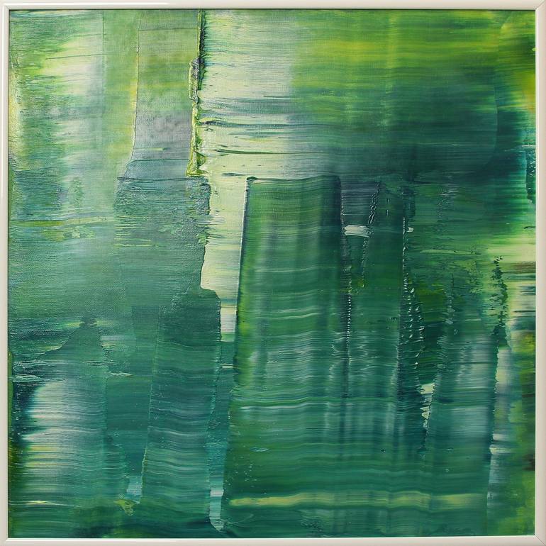 Olive Green III [Abstract N°2254] SOLD [Thailand] Painting, 40% OFF