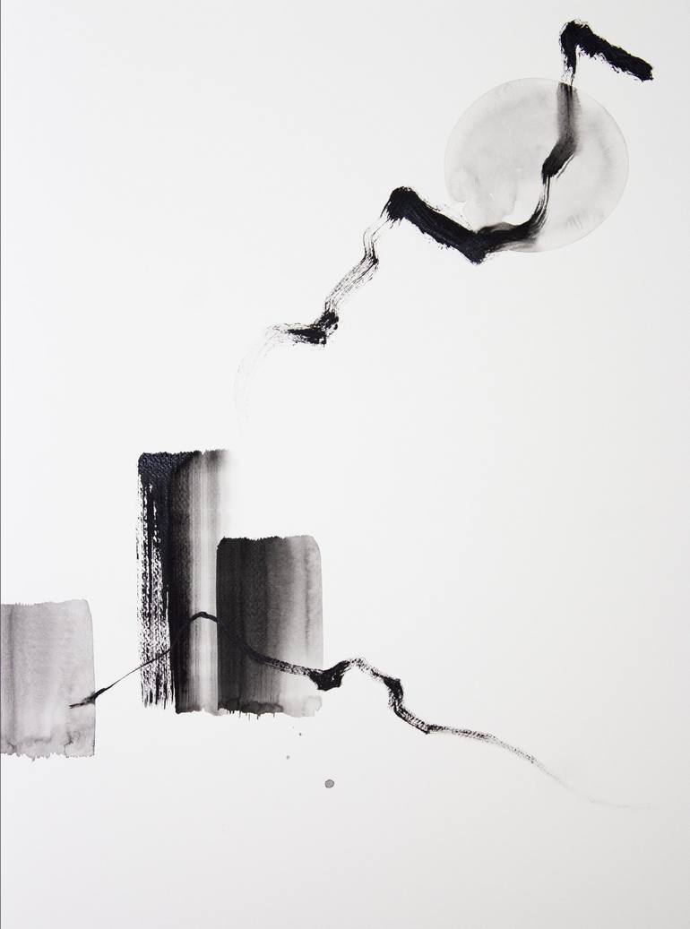 Print of Black & White Abstract Paintings by Hyunryoung Kim