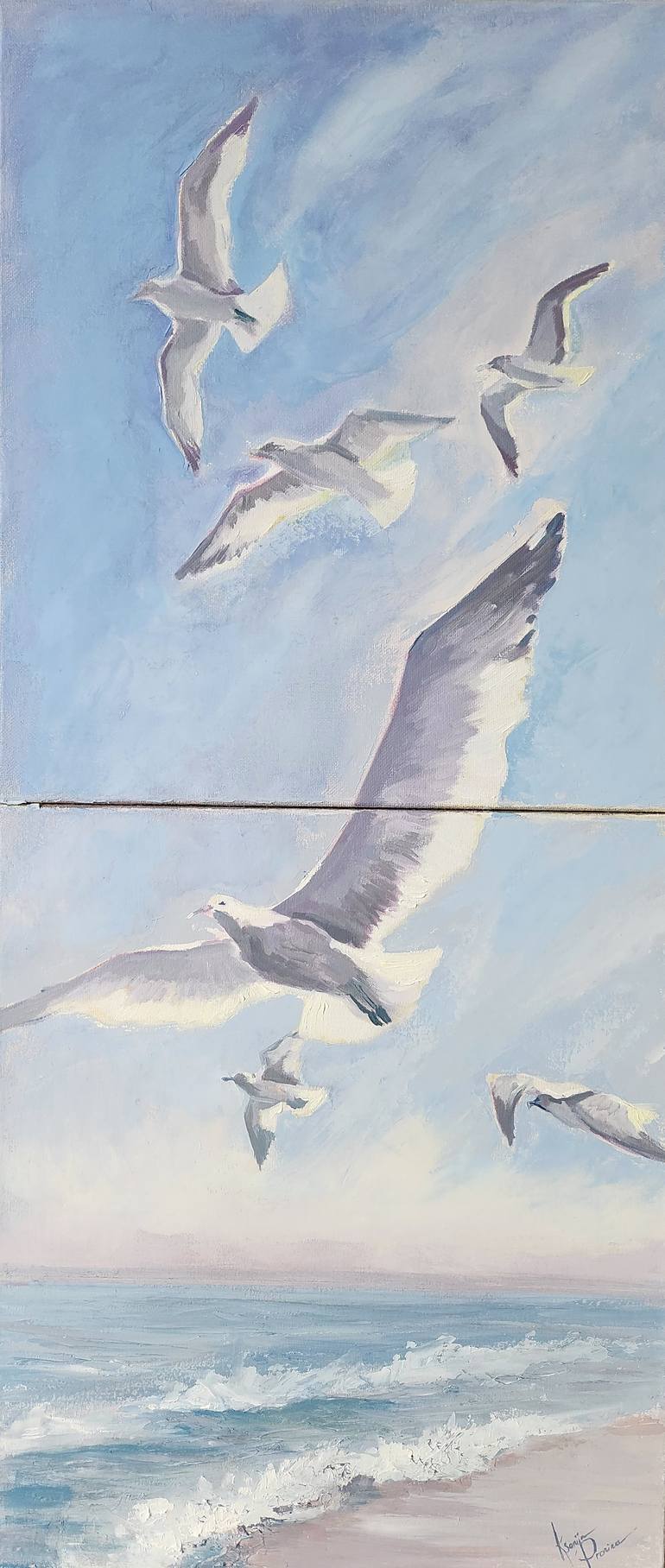 Original Seascape Painting by Ksenija Pronina | Contemporary Art on Linen | Free your mind