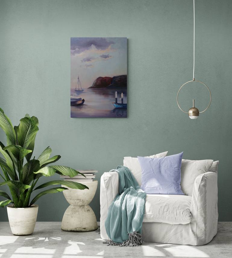 Original Impressionism Seascape Painting by Ksenija Pronina