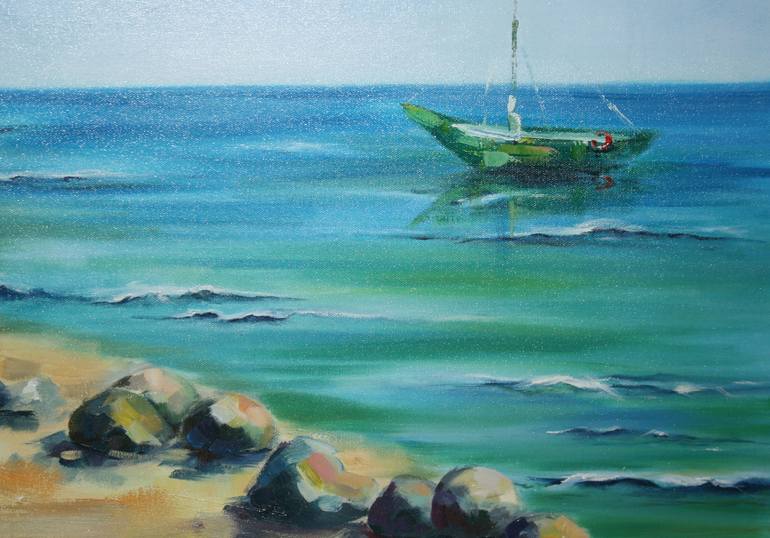 Original Fine Art Seascape Painting by Ksenija Pronina