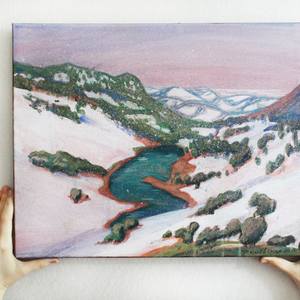 Collection Original landscapes in the form of mountains, snow and a woman