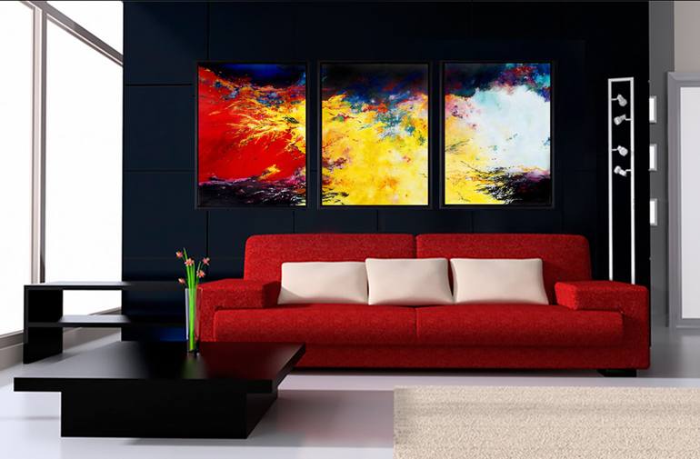 Original Abstract Painting by Théophile DELAINE