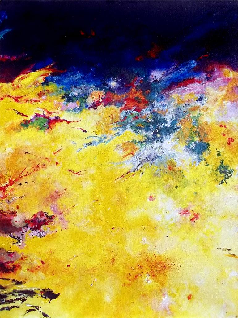 Original Abstract Painting by Théophile DELAINE