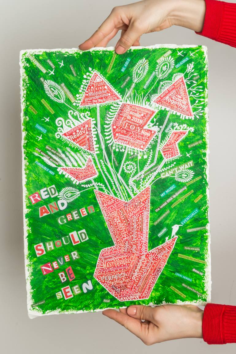 Original Other Floral Collage by Elena Howard