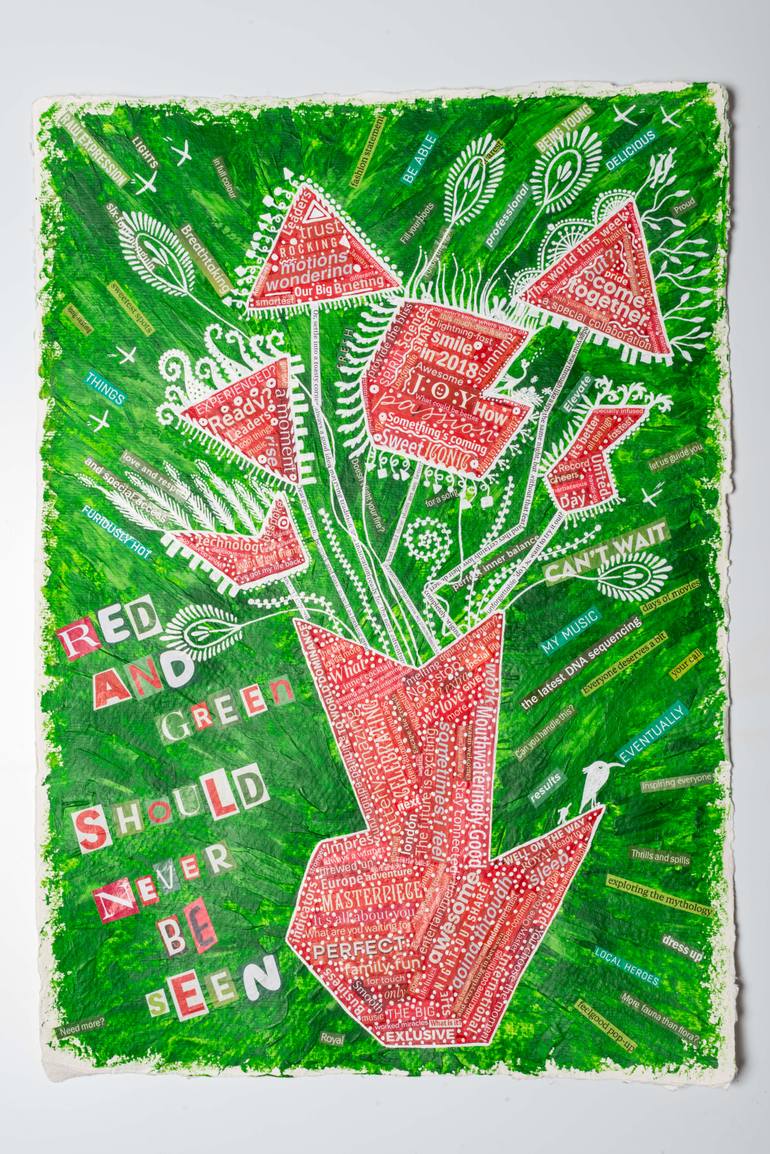 Original Other Floral Collage by Elena Howard