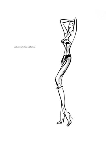 Original Expressionism Fashion Drawings by Joshua Wong