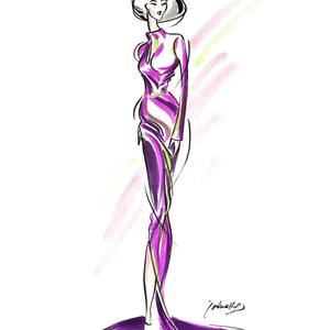Collection 4-color movement fashion illustrations