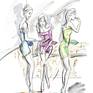 Collection 4-color movement fashion illustrations