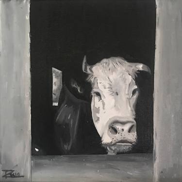 Print of Fine Art Cows Paintings by Rocio Delgado