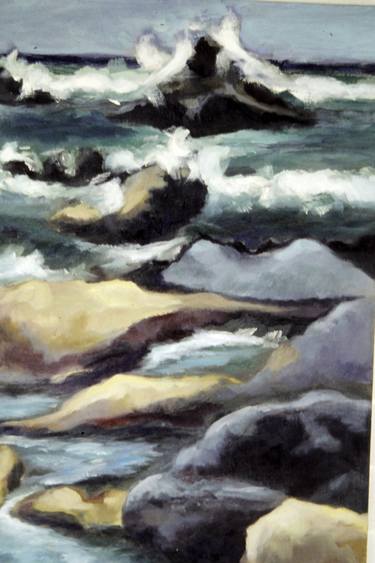 Original Impressionism Beach Painting by Jim Bliesner