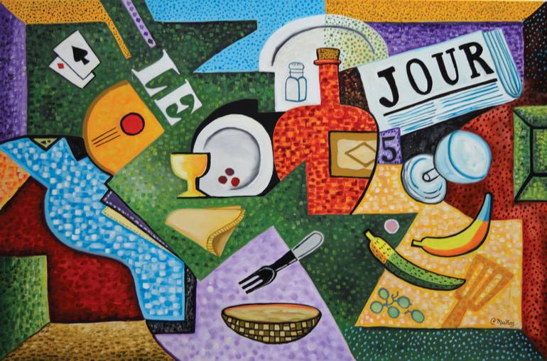 Original Cubism Still Life Painting by Christian Muñoz