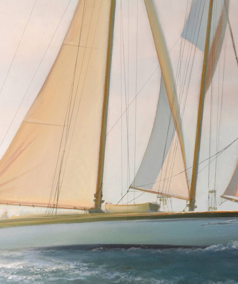 Original Realism Sailboat Painting by Ed Little