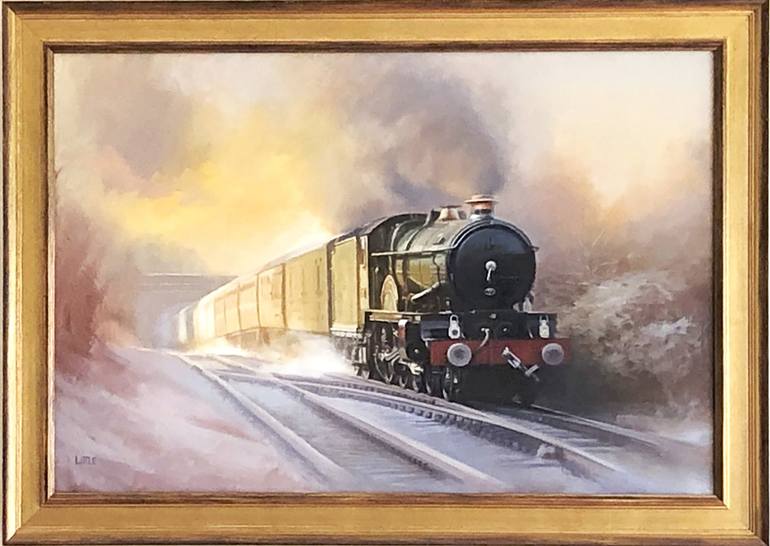 Original Train Painting by Ed Little