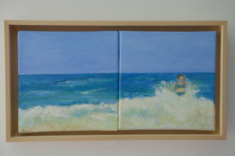 Original Figurative Beach Painting by Dominique Philion